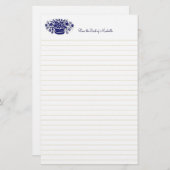 Blauwe , op maat gesneden banketbakkerij briefpapier (Voorkant / Achterkant)