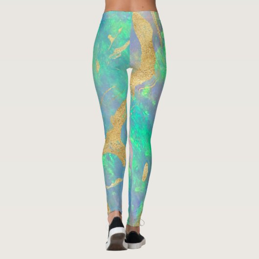 Blauwe opaal hart Leggings (Achterkant)