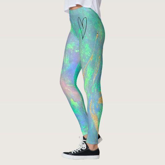 Blauwe opaal hart Leggings (Links)