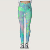 Blauwe opaal hart Leggings (Voorkant)