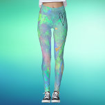 Blauwe opaal hart Leggings<br><div class="desc">Deze leggings zijn voorzien van een verbluffende blauwe opale achtergrond met een zwart hart aan de voorzijde en gouden accenten. Uitzicht onze winkel voor verbluffende blauwe optische design!</div>