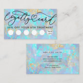Blauwe Opal Textuur Achtergrond Loyaliteit Card Visitekaartje (Voorkant / Achterkant)
