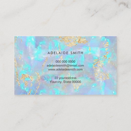 Blauwe Opal Textuur Achtergrond Loyaliteit Card Visitekaartje (Achterkant)
