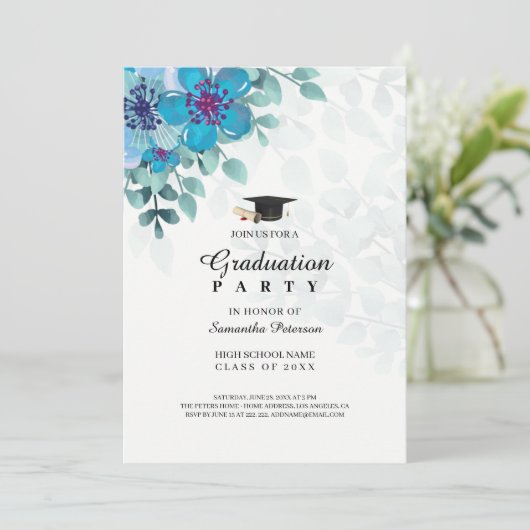 Blauwe opstelling kaart (Staand voorkant)