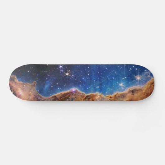 Blauwe/Oranje Carina Nebula | JWST Persoonlijk Skateboard (Horizontaal)