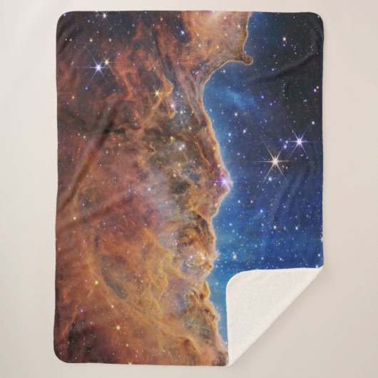 Blauwe/Oranje Carina Nebula | JWST Sherpa Deken (Voorkant)