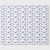 Blauwe, Oranje Dart Oorlog Gelukkige Verjaardag Cadeaupapier (Vlak)