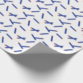 Blauwe, Oranje Dart Oorlog Gelukkige Verjaardag Cadeaupapier (Hoek)