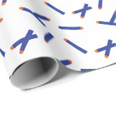 Blauwe, Oranje Dart Oorlog Gelukkige Verjaardag Cadeaupapier (Rol Hoek)