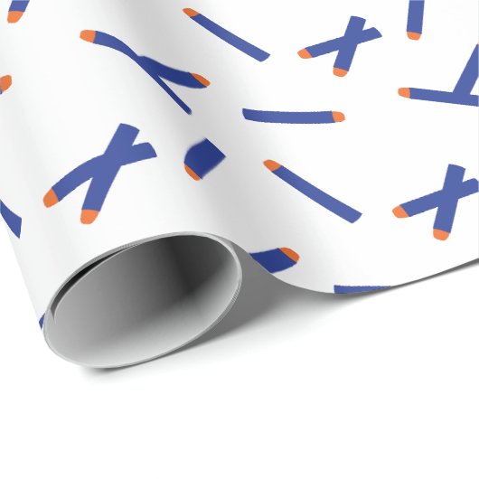 Blauwe, Oranje Dart Oorlog Gelukkige Verjaardag Cadeaupapier (Rol Hoek)