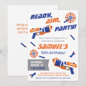 Blauwe, Oranje Dart Oorlogsfeest, elke leeftijd Kaart (Voorkant / Achterkant)