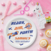 Blauwe, Oranje Dart Oorlogsfeest, elke leeftijd Papieren Bordje (Feest)