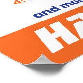 Blauwe, Oranje Dart War Birthday Party Battle Rule Poster (Hoek)