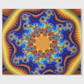 Blauwe, Oranje en gele verjaardag Cadeaupapier (Vlak)