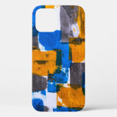 Blauwe, oranje en grijze abstracte kunst Case-Mate iPhone case (Achterkant)