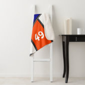 Blauwe, Oranje en witte schroefdoekjes Sherpa Deken (In situ)