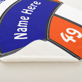 Blauwe, Oranje en witte schroefdoekjes Sherpa Deken (3/4)