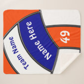 Blauwe, Oranje en witte schroefdoekjes Sherpa Deken (Voorkant (horizontaal))