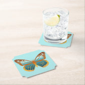 Blauwe & Oranje gradiënt vlinder Kartonnen Onderzetters (Insitu)