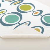 Blauwe Oranje groene Abstracte cirkels midden eeuw Sherpa Deken (3/4)