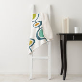 Blauwe Oranje groene Abstracte cirkels midden eeuw Sherpa Deken (In situ)