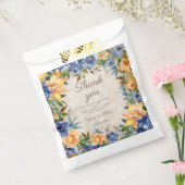 Blauwe Oranje Herfst herfst Floral Wedding Bedankzakje (Gezegeld)