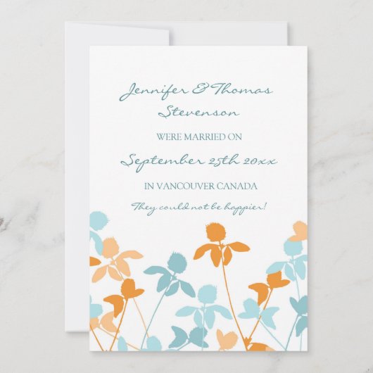 Blauwe Oranje kaarten voor de aankondiging van fot (Achterkant)