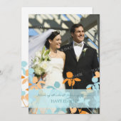 Blauwe Oranje kaarten voor de aankondiging van fot (Voorkant / Achterkant)