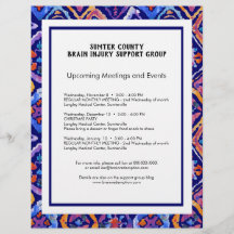 Blauwe Oranje marine Ikat Pattern Newsletter