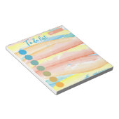 Blauwe Oranje penseelstreken van de Waterverf om l Notitieblok (Schuin)