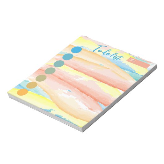 Blauwe Oranje penseelstreken van de Waterverf om l Notitieblok (Linkerzijde)