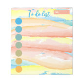 Blauwe Oranje penseelstreken van de Waterverf om l Notitieblok (Voorkant)