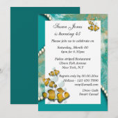 Blauwe oranje strandverjaardag PERSONALIZE Kaart (Voorkant / Achterkant)