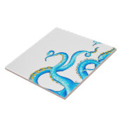 Blauwe Oranje tentakelinkt Tegeltje (Zijkant)