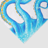 Blauwe Oranje tentakelinkt Tissuepapier (Detail)