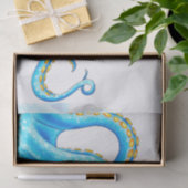 Blauwe Oranje tentakelinkt Tissuepapier (Geschenk)