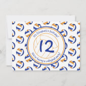 blauwe oranje volleybalmeisjes op maat kaart (Achterkant)