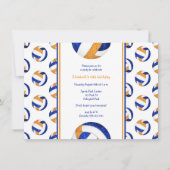 blauwe oranje volleybalmeisjes op maat kaart (Voorkant)