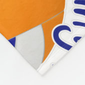 blauwe oranje volleybalrechtbank gelukkig plaats fleece deken (Hoek)