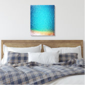 blauwe oranje zandstrandgolf canvas afdruk (Insitu (Slaapkamer))