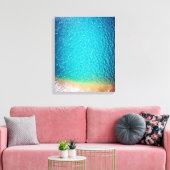 blauwe oranje zandstrandgolf canvas afdruk (Insitu (Woonkamer))
