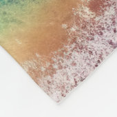 blauwe oranje zandstrandgolf fleece deken (Hoek)