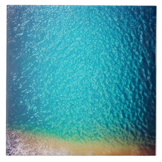 blauwe oranje zandstrandgolf tegeltje