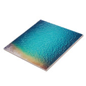 blauwe oranje zandstrandgolf tegeltje (Zijkant)