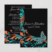 Blauwe oranje zwarte vlinder kaart (Voorkant / Achterkant)