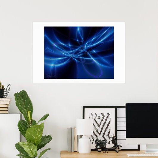 Blauwe Orbita Poster (Thuiskantoor)