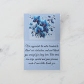 Blauwe orchidee afgedrukt bedankkaart (Binnen)