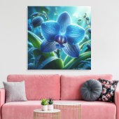 Blauwe Orchidee Bloemen Canvas Afdruk (Insitu (Woonkamer))