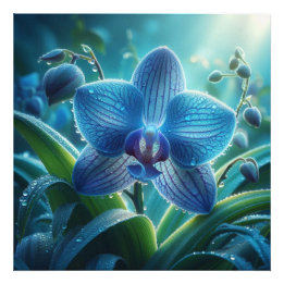 Blauwe Orchidee Bloemen Foto Afdruk
