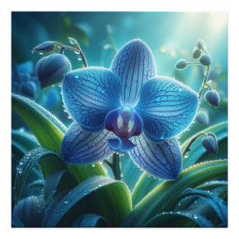Blauwe Orchidee Bloemen Foto Afdruk